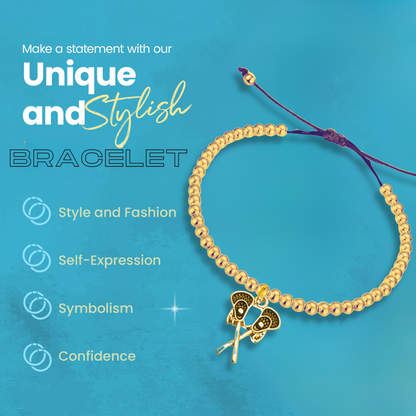 Lacrosse Double Stick Adjustable Beaded Charm Bracelet