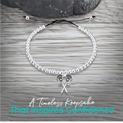 Lacrosse Double Stick Adjustable Beaded Charm Bracelet