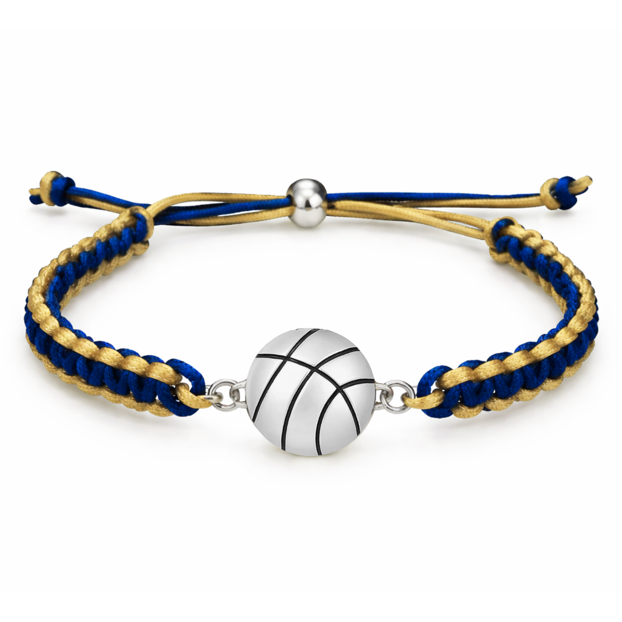 Multi Colored Silver Basketball Rope Bracelet - Pick Color