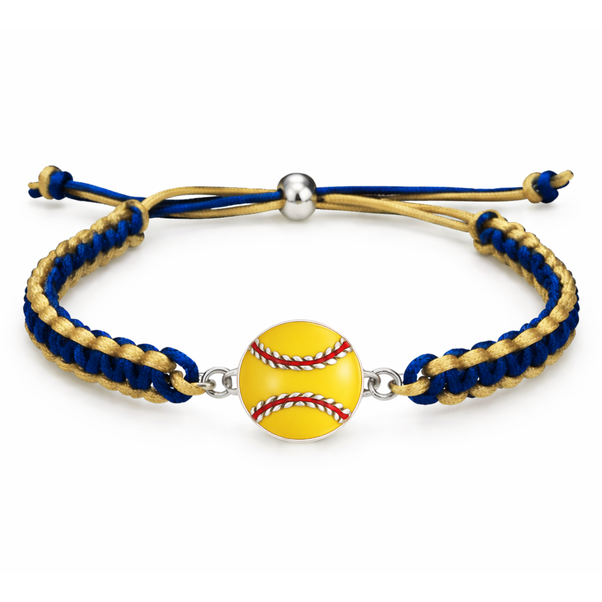 Multi Colored Yellow Softball Rope Bracelet - Pick Colors