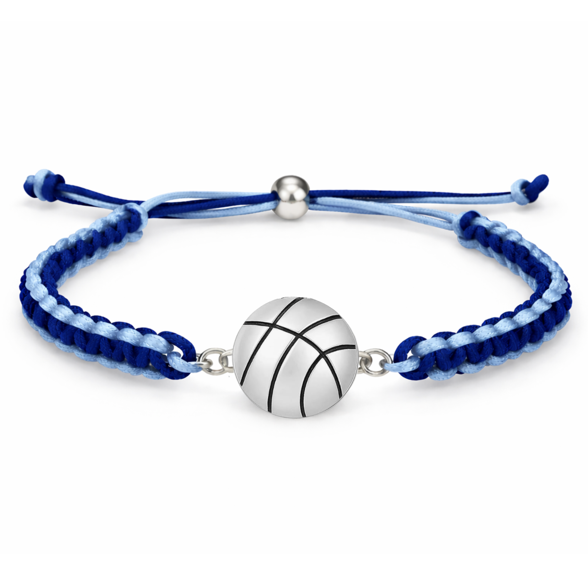 Multi Colored Silver Basketball Rope Bracelet - Pick Color