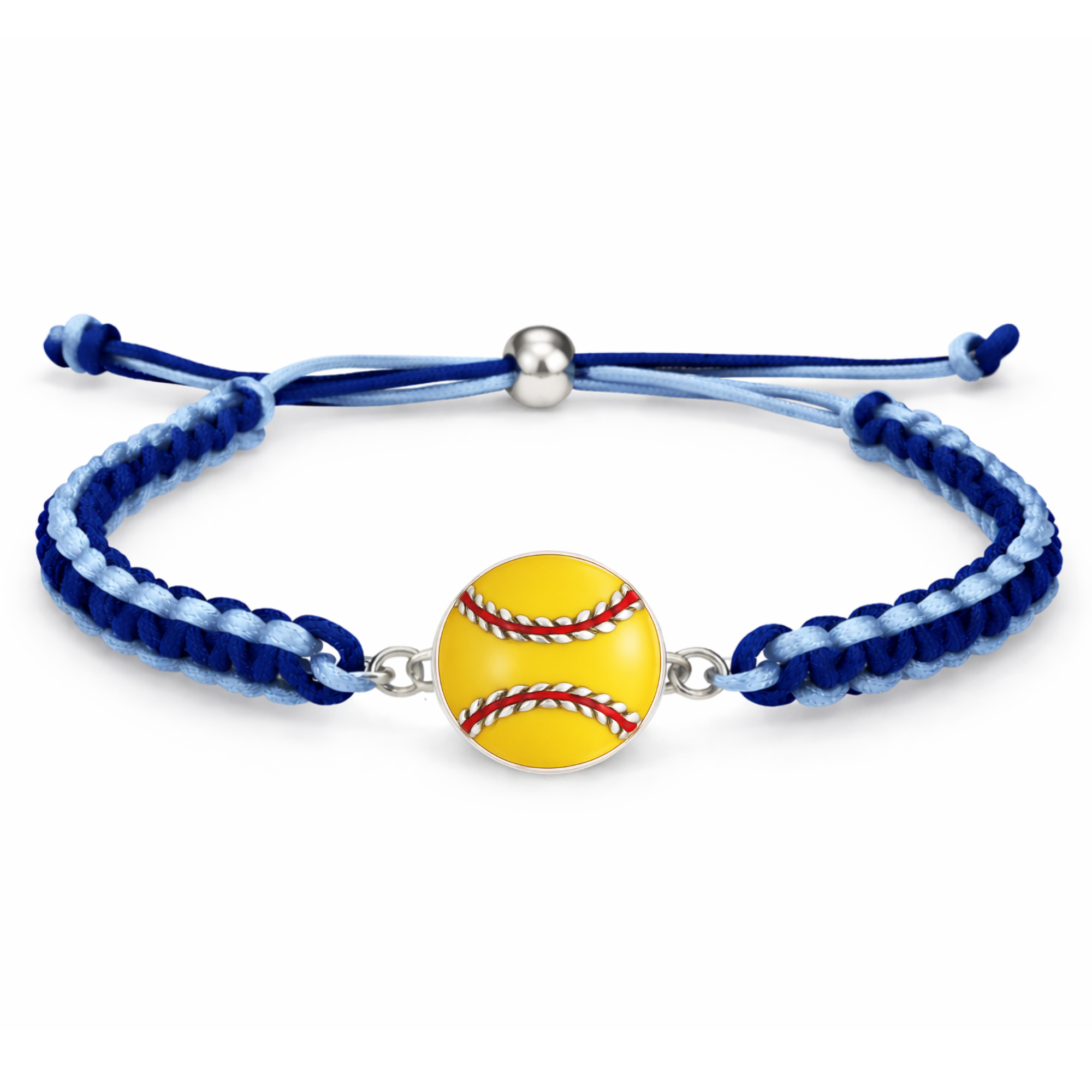 Multi Colored Yellow Softball Rope Bracelet - Pick Colors