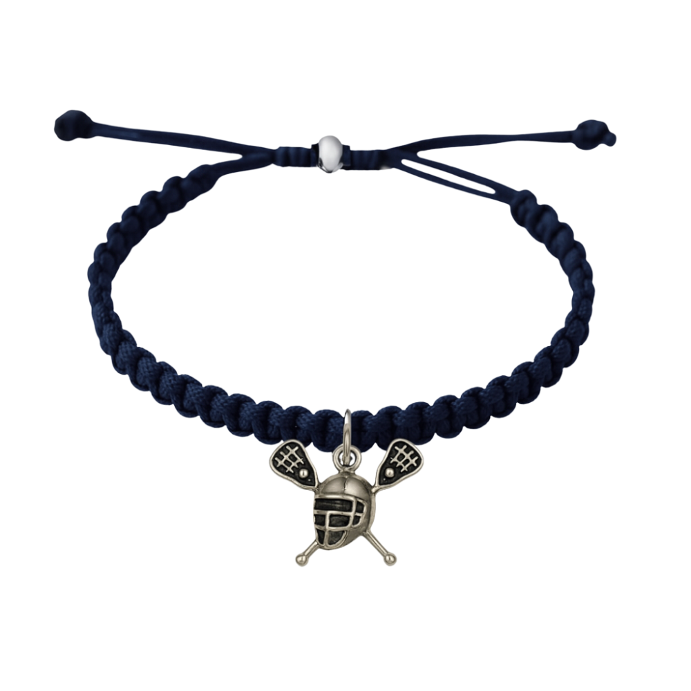 Lacrosse Helmet & Sticks Adjustable Rope Bracelet