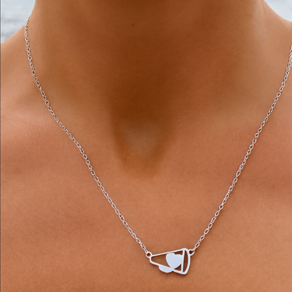 Cheer Heart Megaphone Necklace - Pick Color