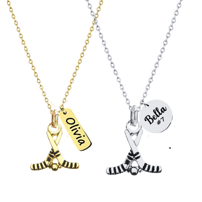 Personalized Engraved Ice Hockey Necklace - Pick Charm