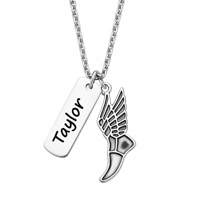 Track and Field Engraved Necklace