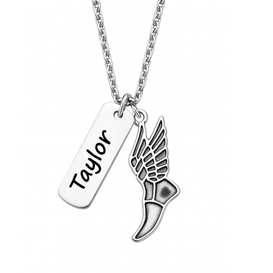 Track and Field Engraved Necklace