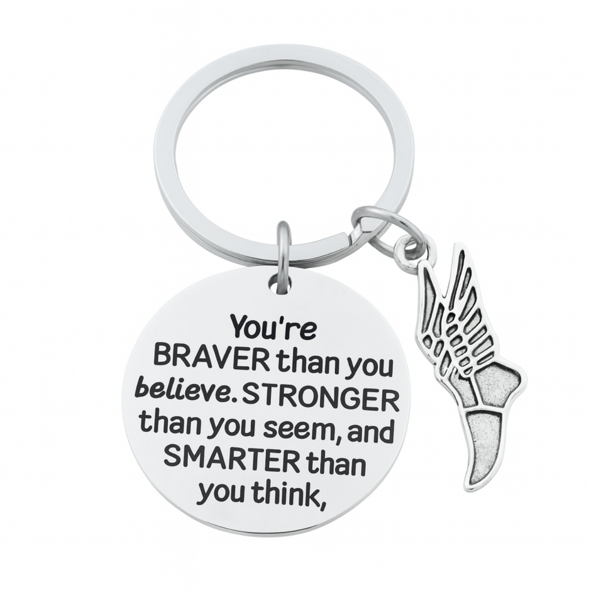 Track and Field You’re Braver than you Believe Inspirational Keychain