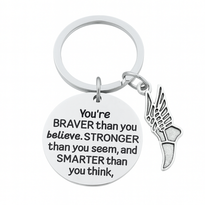 Track and Field You’re Braver than you Believe Inspirational Keychain