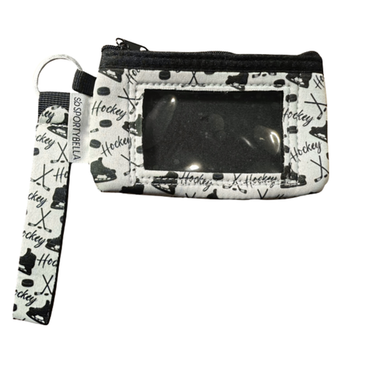 Ice Hockey Black and White Wristlet