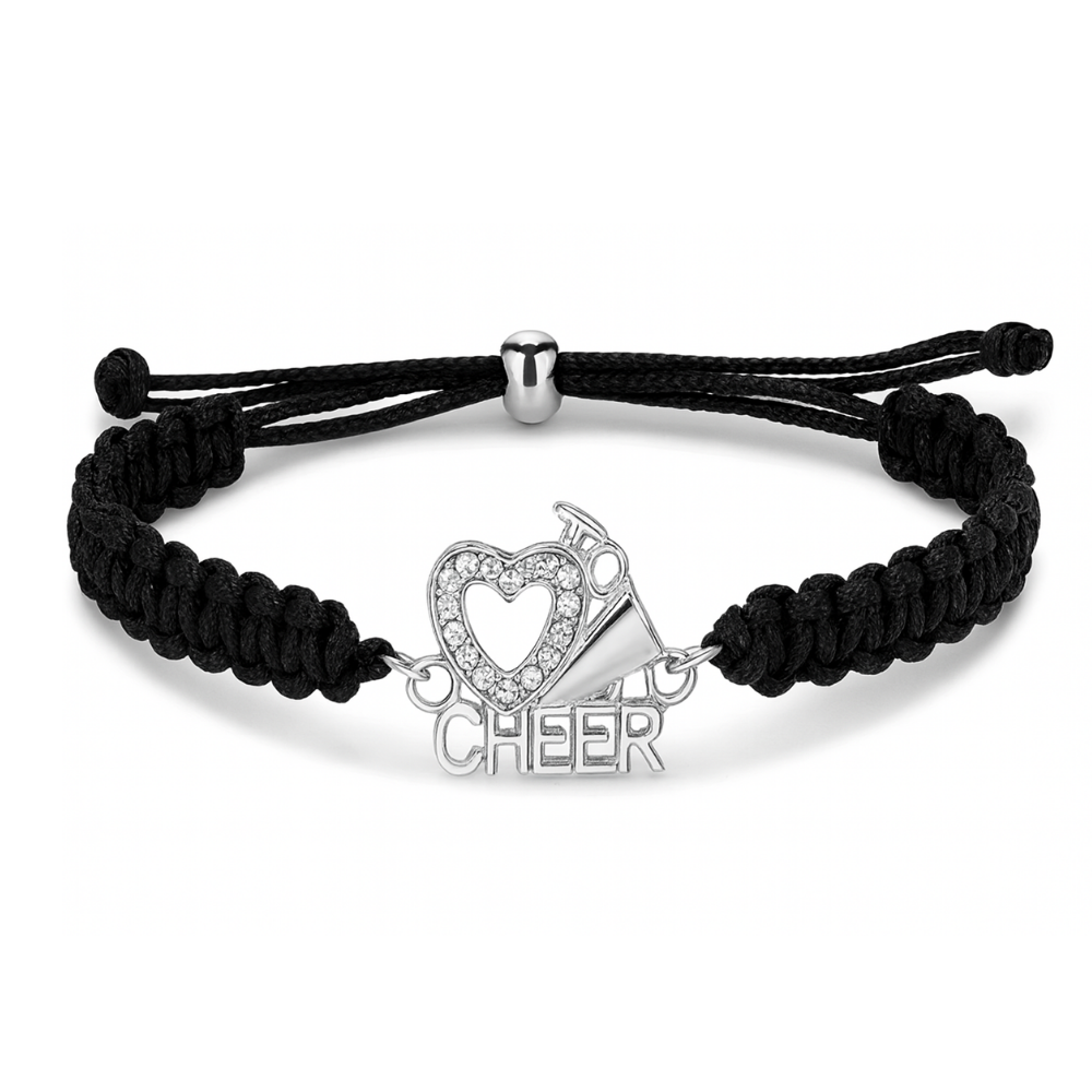 Love Cheer Heart Adjustable Rope Bracelet- Pick Color