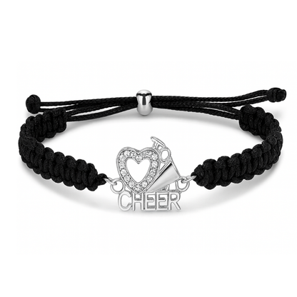Love Cheer Heart Adjustable Rope Bracelet- Pick Color