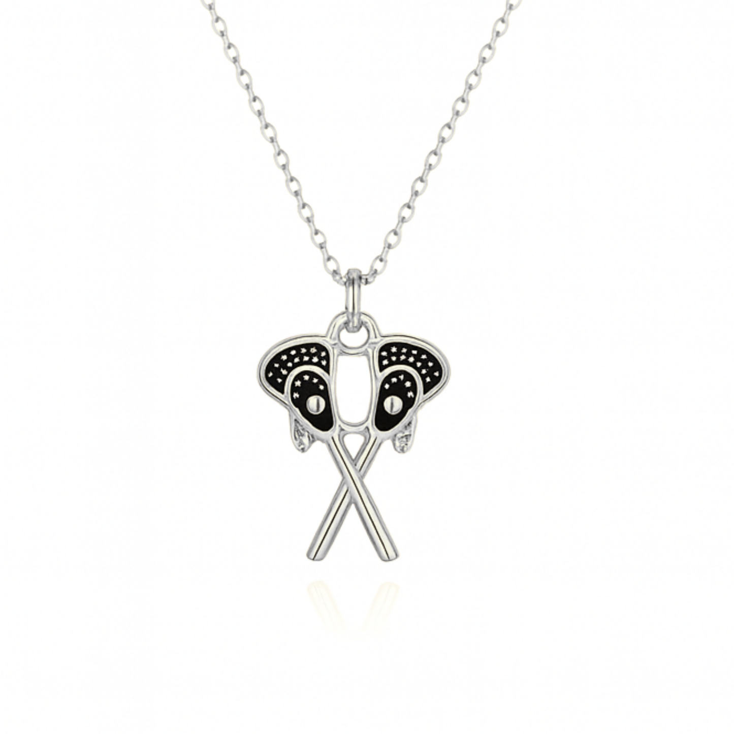 Girls Lacrosse Double Stick Necklace