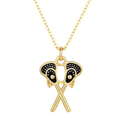 Girls Lacrosse Double Stick Necklace
