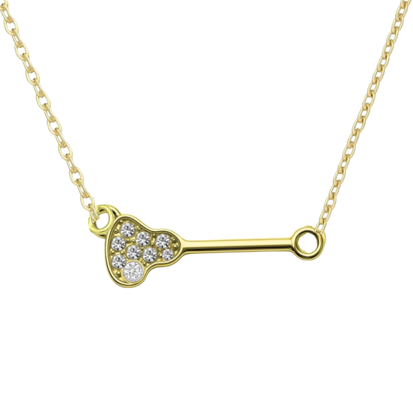 Lacrosse Stick CZ Necklace - Pick Color