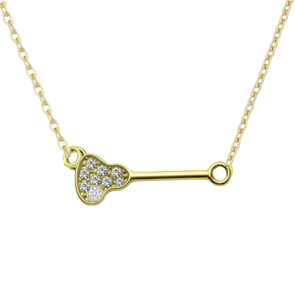 Lacrosse Stick CZ Necklace - Pick Color
