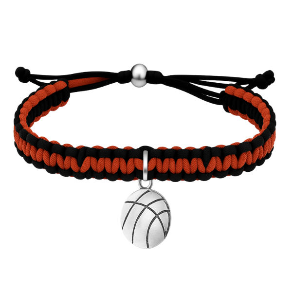 Basketball Multi Colored Charm Rope Bracelet - Pick Color