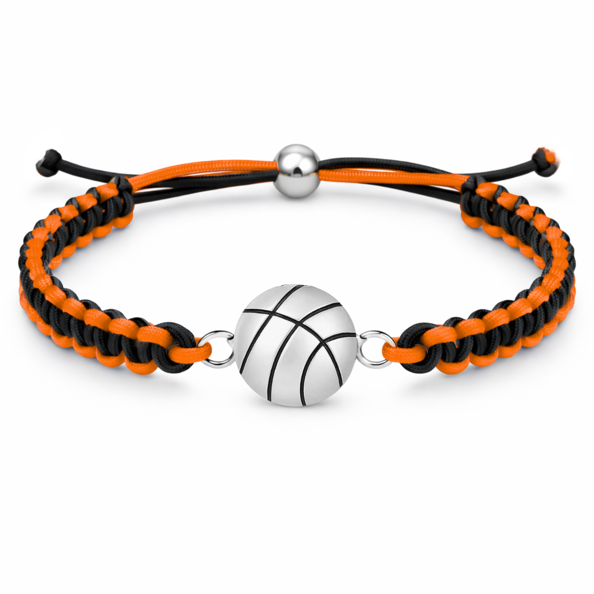Multi Colored Silver Basketball Rope Bracelet - Pick Color
