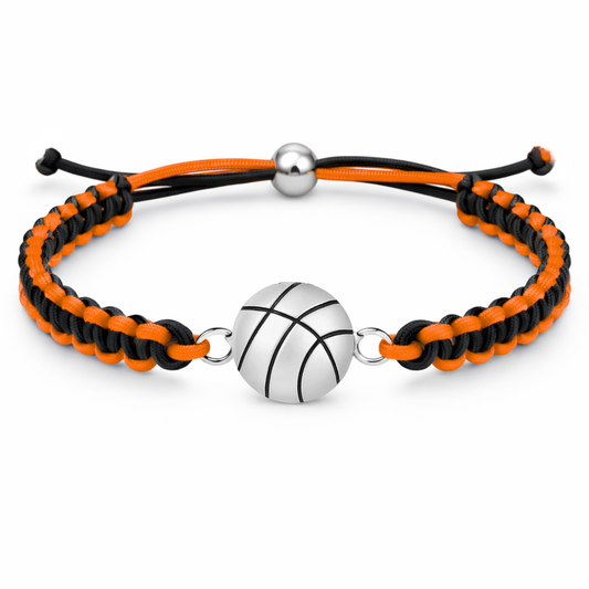 Multi Colored Silver Basketball Rope Bracelet - Pick Color