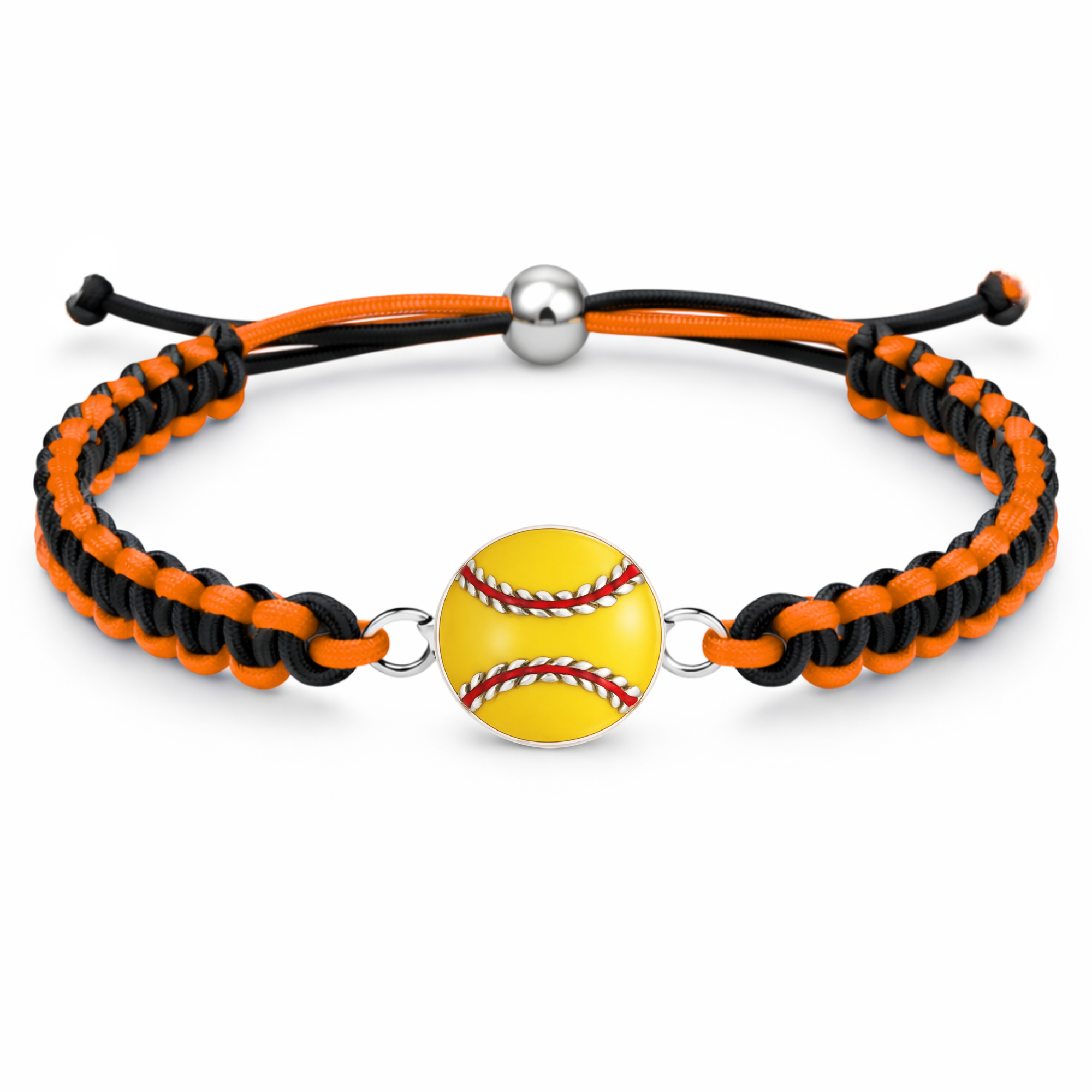 Multi Colored Softball Rope Bracelet - Pick Colors & Charms