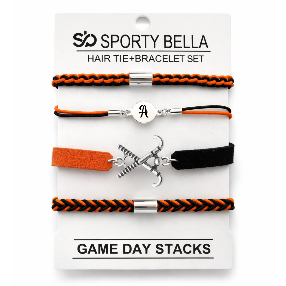 Personalized Hockey Hair Tie Bracelet Sets
