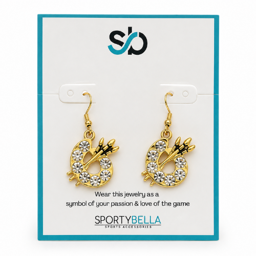 Paint Palette Gold Dangle Charm Earrings