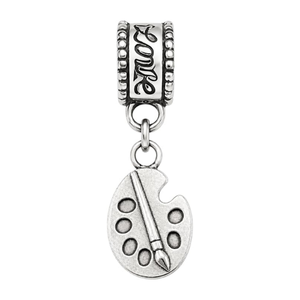 Paint Silver Charm Bead