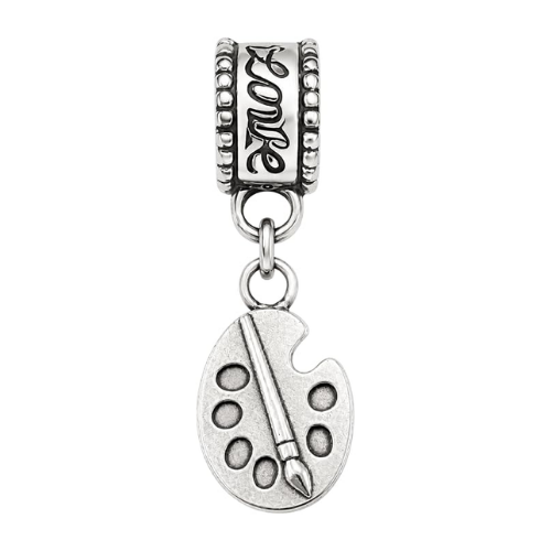 Paint Silver Charm Bead
