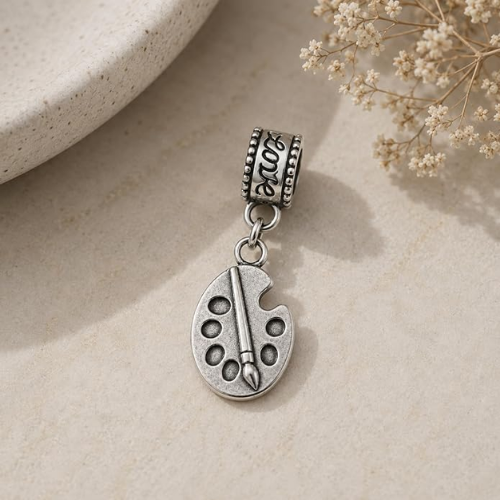 Paint Silver Charm Bead