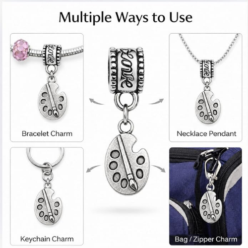 Paint Silver Charm Bead
