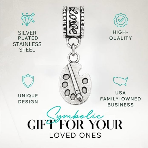 Paint Silver Charm Bead
