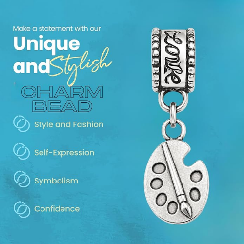 Paint Silver Charm Bead