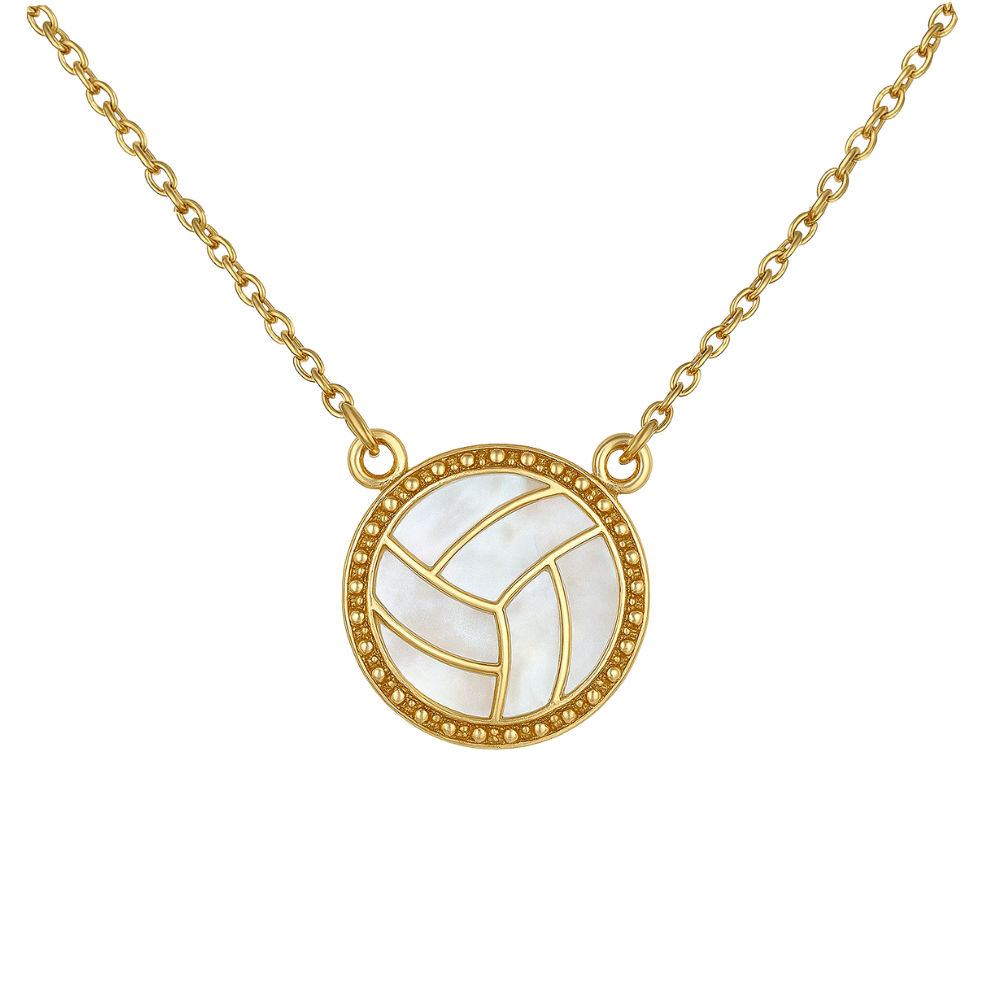 Volleyball Mother of Pearl Necklace