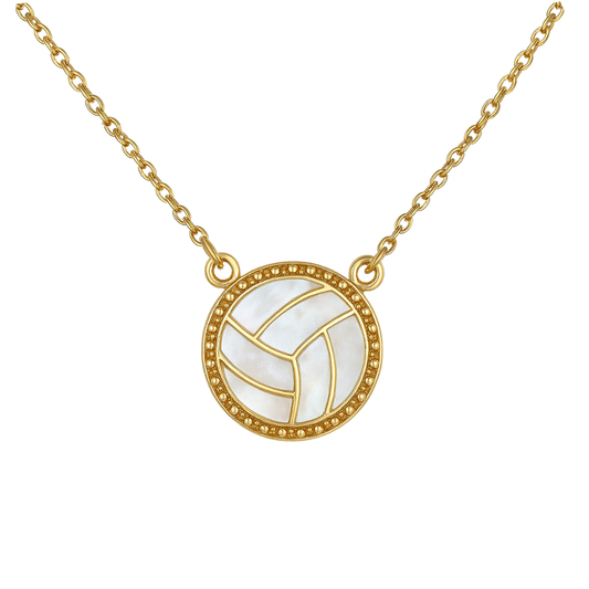 Volleyball Mother of Pearl Necklace