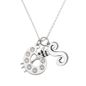 Personalized Artist Paint Palette Necklace with Custom Initial