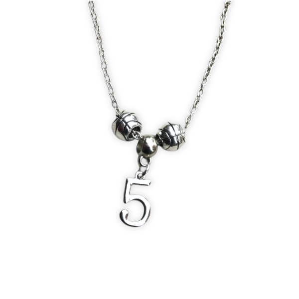 Personalized Basketball Necklace with Number Charm