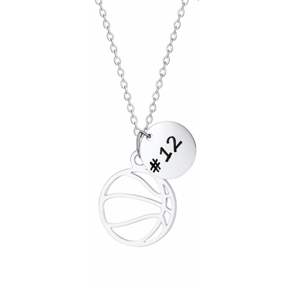 Personalized Basketball Stainless Steel Necklace
