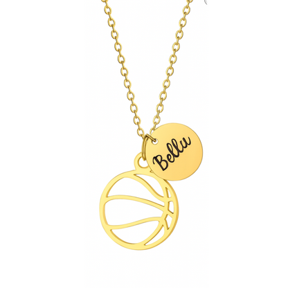 Personalized Basketball Stainless Steel Necklace