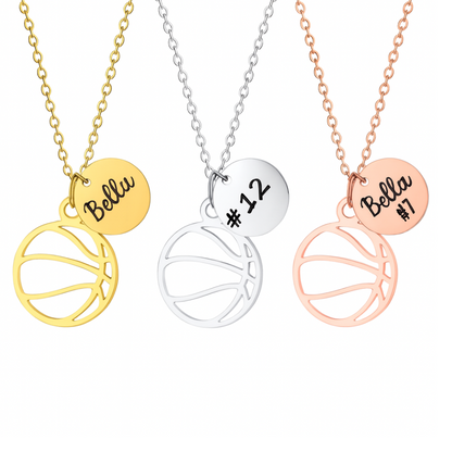 Personalized Basketball Stainless Steel Necklace