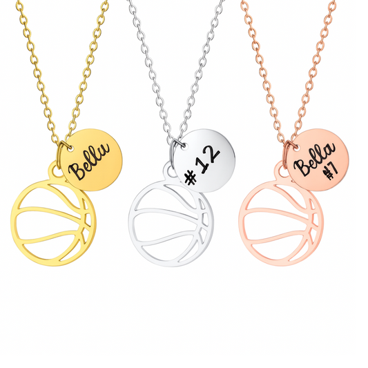 Personalized Basketball Stainless Steel Necklace