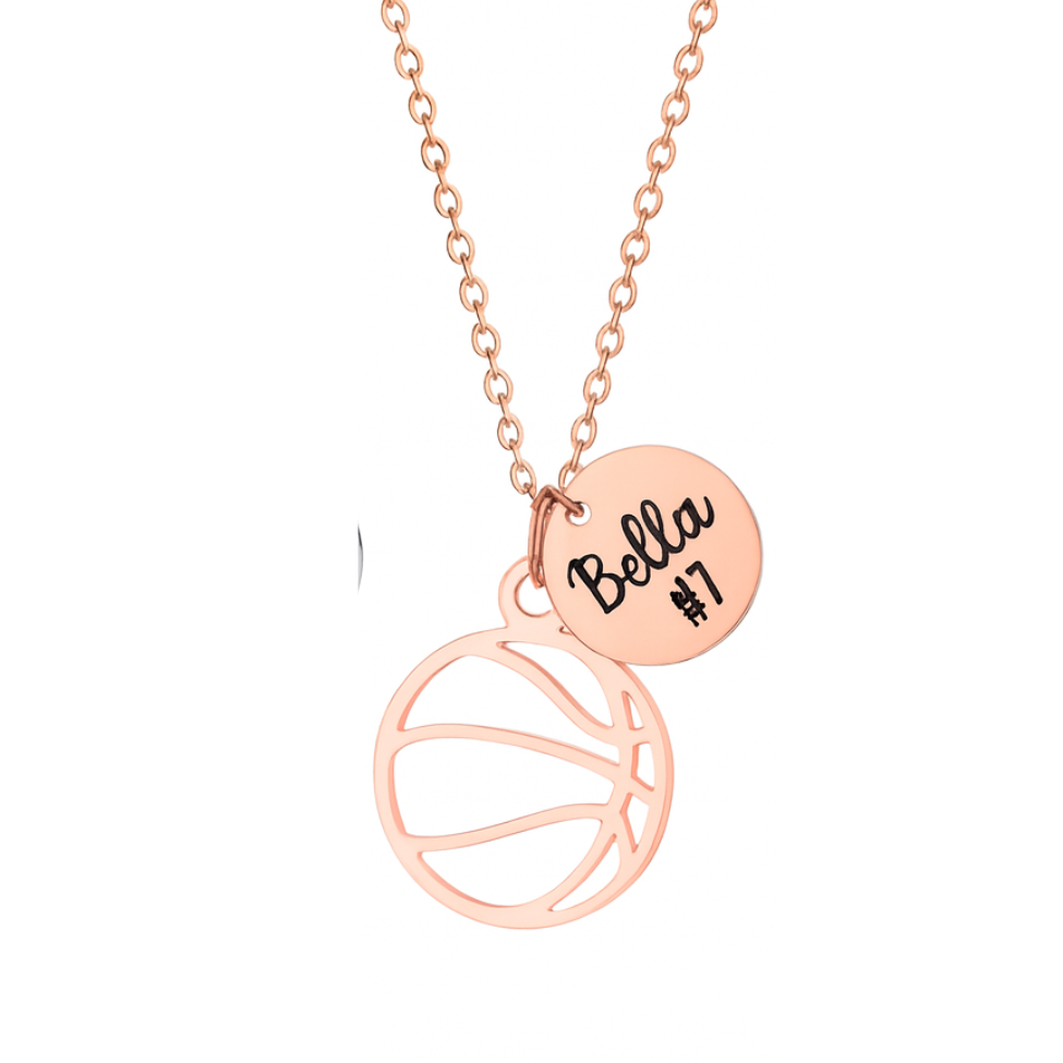 Personalized Basketball Stainless Steel Necklace