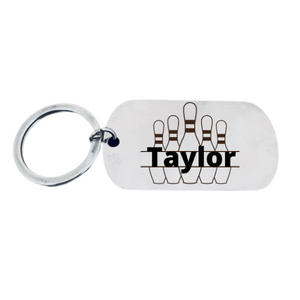 Personalized Bowling Name Keychain