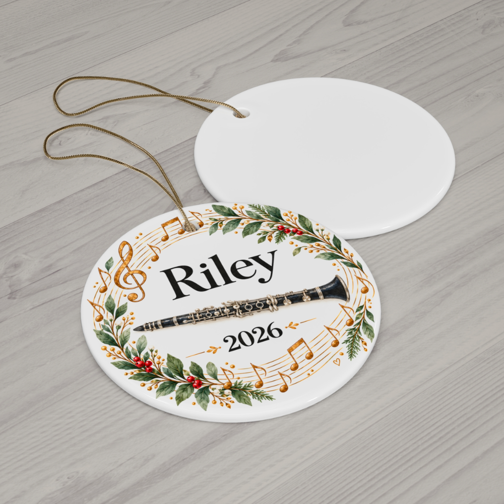 Personalized Clarinet Ornament 2026, Clarinet Player Christmas Ornament, Custom Name Band Gift