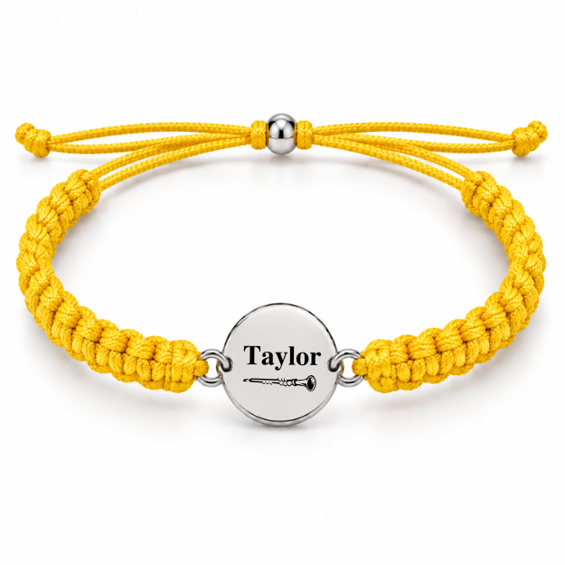 Personalized Clarinet Rope Bracelet - Pick Color