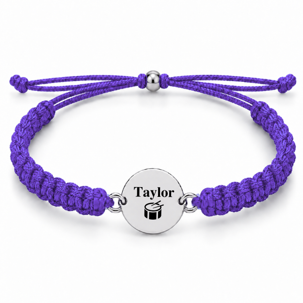 Personalized Drum Rope Bracelet - Pick Color