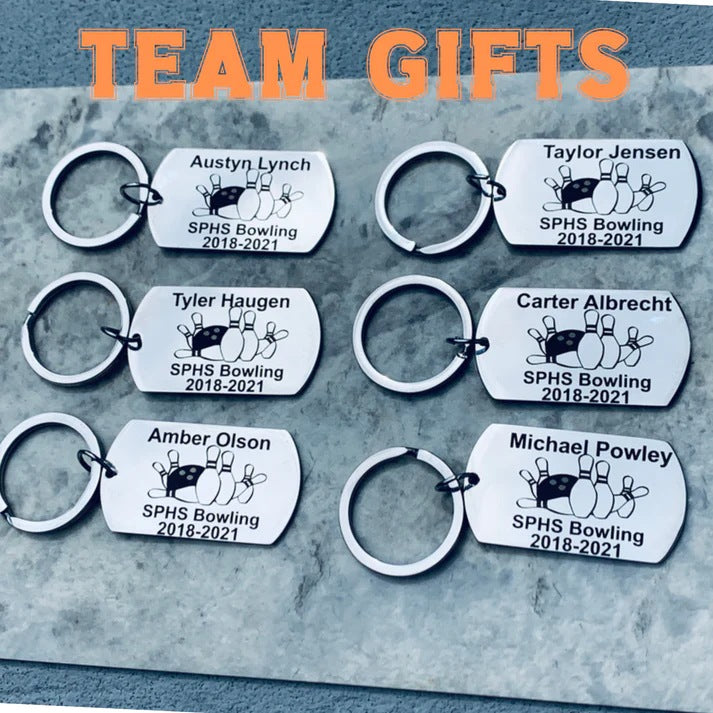 Personalized Engraved Bowling Keychain for the Team