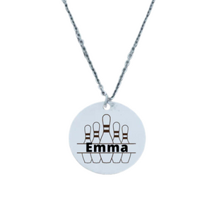 Personalized Engraved Bowling Necklace