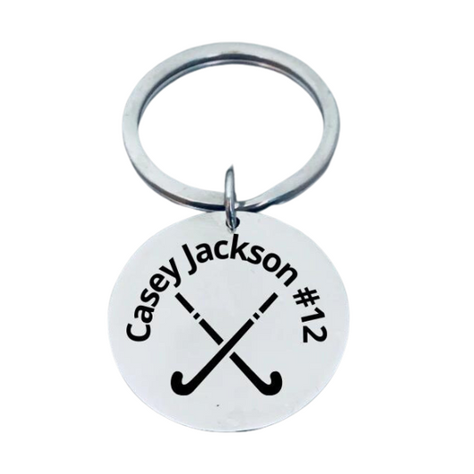 Personalized Engraved Field Hockey Keychain