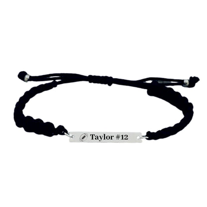 Personalized Engraved Football Bar Rope Bracelet