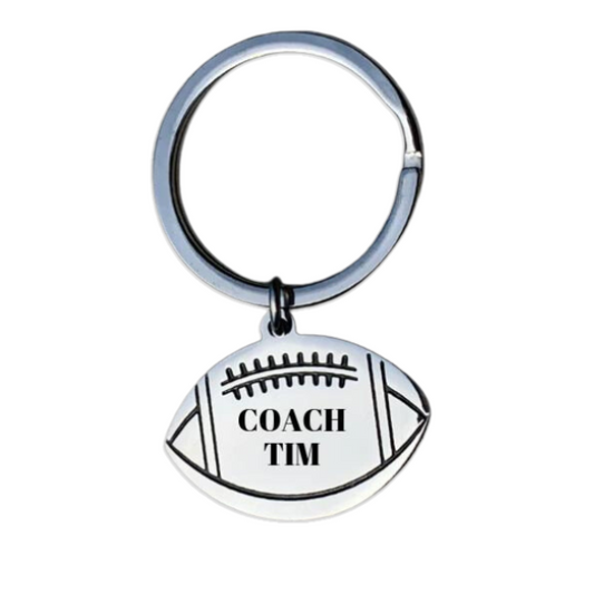 Personalized Engraved Football Coach Keychain